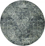 8' Gray Quatrefoil Area Rug - Homeroots