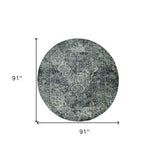8' Gray Quatrefoil Area Rug