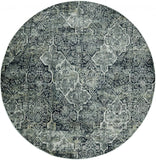 8' Gray Quatrefoil Area Rug - Homeroots