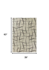 3' X 5' Ivory Abstract Shag Area Rug - Homeroots - Flyclothing LLC