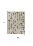 3' X 5' Ivory Abstract Shag Area Rug - Homeroots - Flyclothing LLC