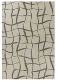 5' X 7' Ivory Machine Woven Abstract Indoor Shag Rug - Homeroots