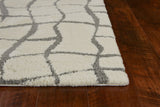 5' X 7' Ivory Machine Woven Abstract Indoor Shag Rug - Homeroots