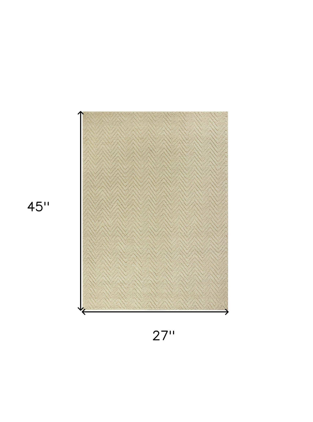 2' X 4' Ivory Chevron Hand Woven Area Rug - Homeroots - Flyclothing LLC