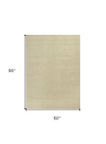 5' X 8' Ivory Chevron Hand Woven Area Rug - Homeroots