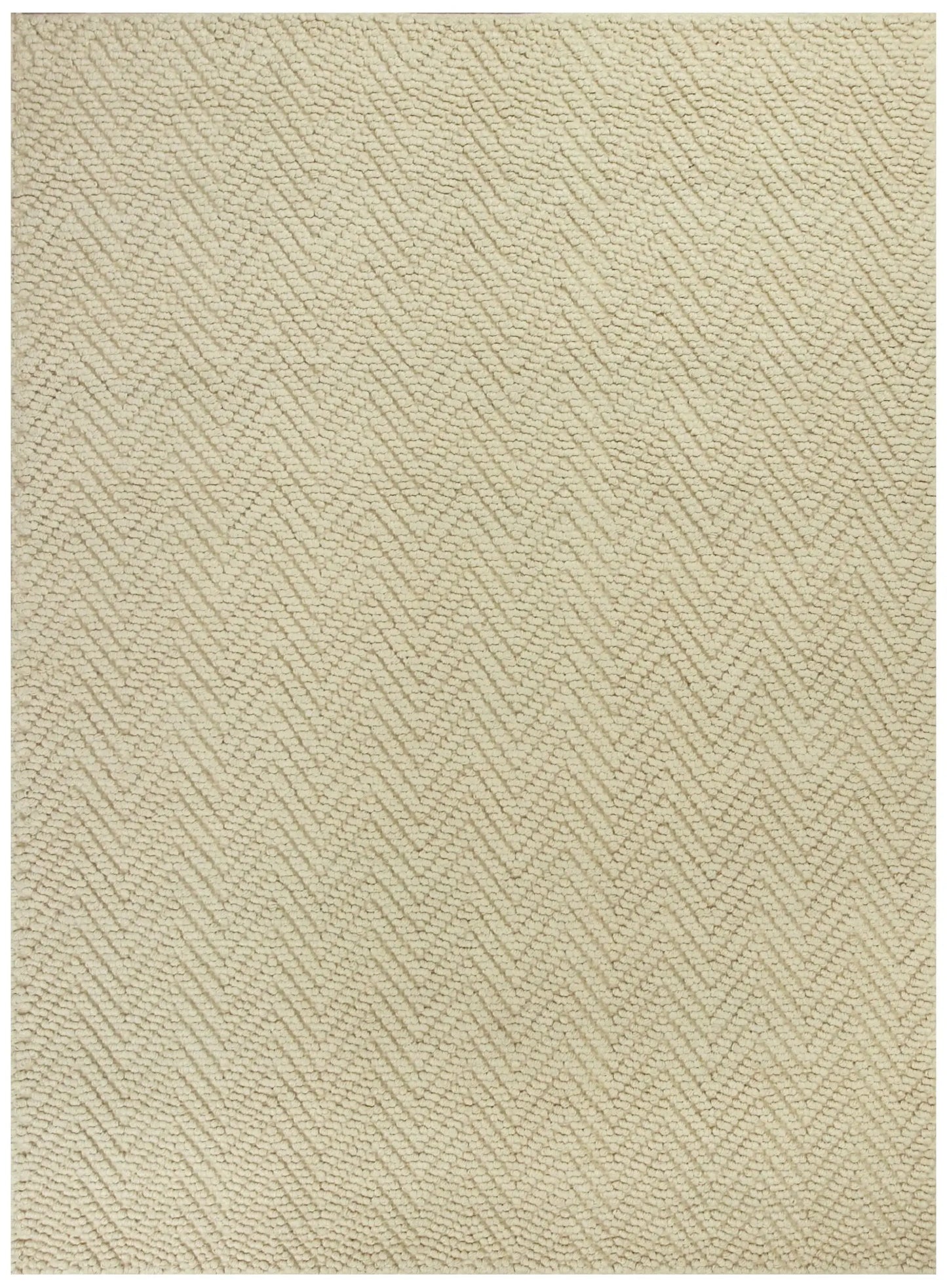 5' X 8' Ivory Chevron Hand Woven Area Rug - Homeroots - Flyclothing LLC