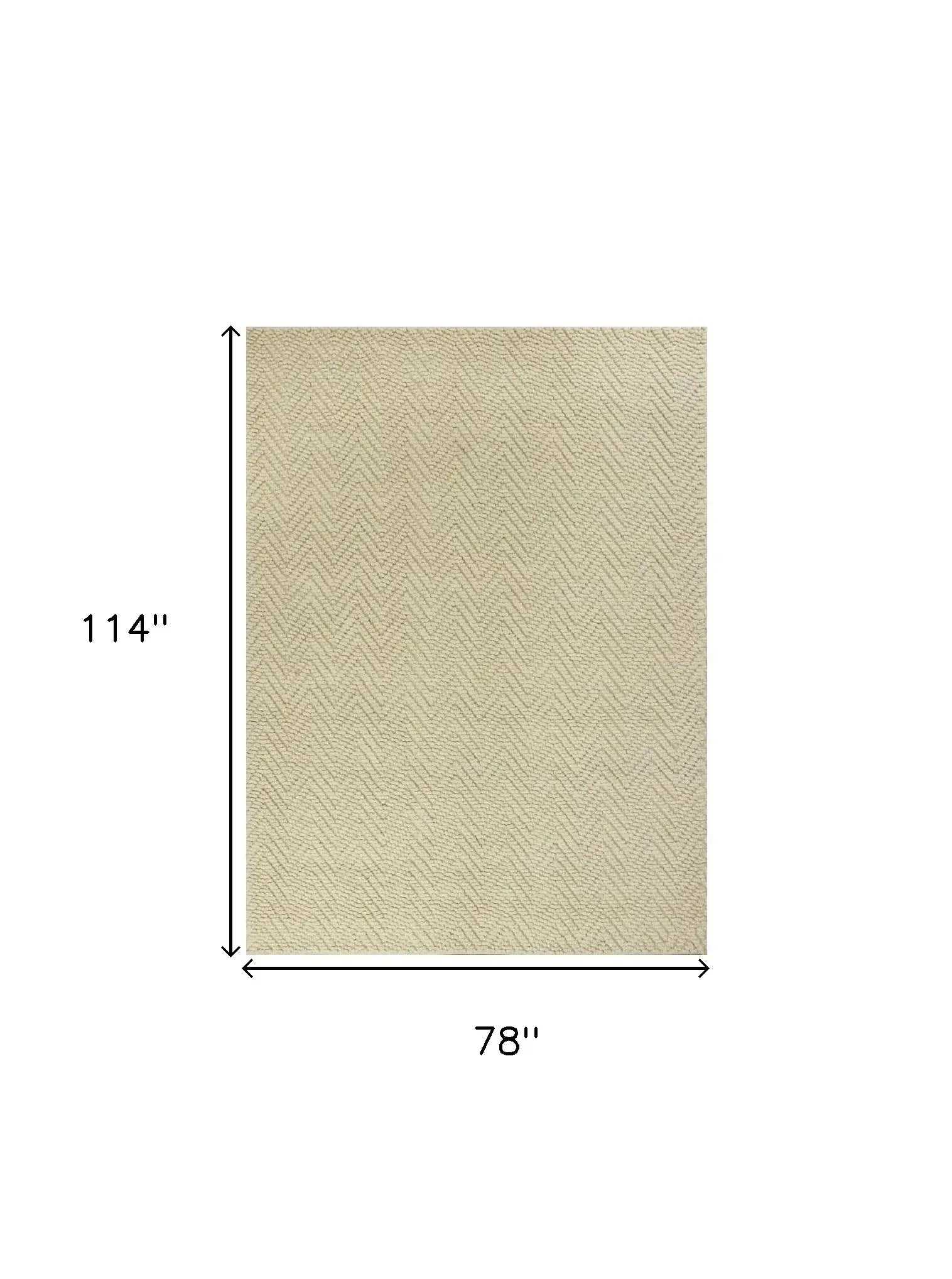 7' X 10' Ivory Chevron Hand Woven Area Rug - Homeroots - Flyclothing LLC