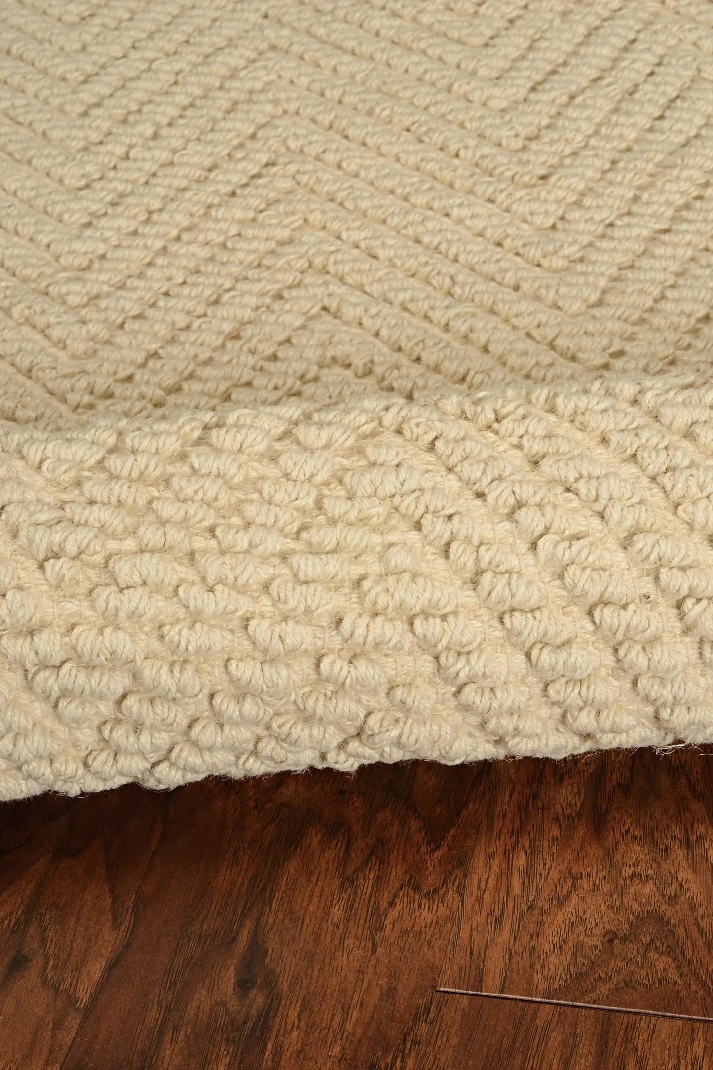 8' X 11' Ivory Chevron Hand Woven Area Rug - Homeroots - Flyclothing LLC