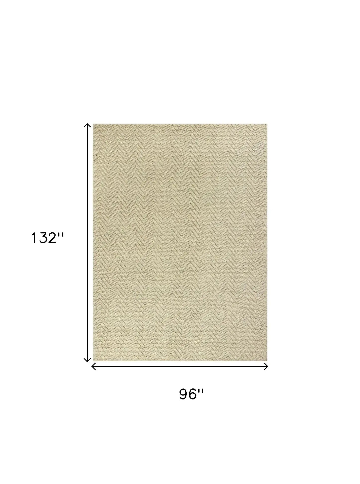 8' X 11' Ivory Chevron Hand Woven Area Rug - Homeroots - Flyclothing LLC