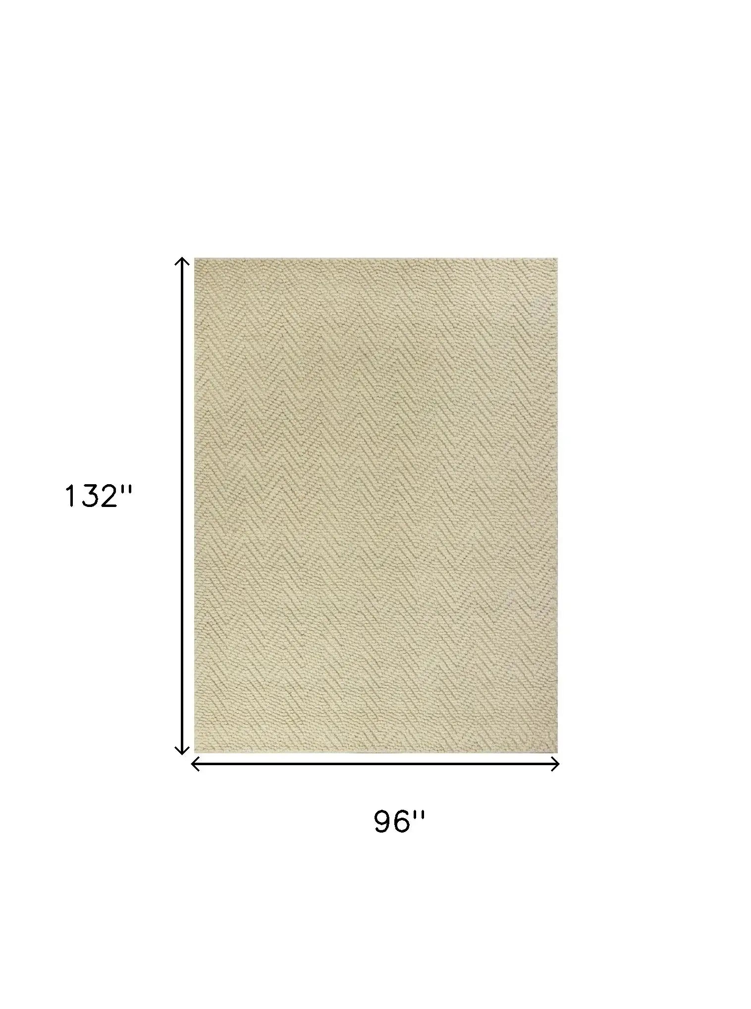 8' X 11' Ivory Chevron Hand Woven Area Rug - Homeroots - Flyclothing LLC
