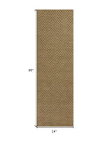 8' Natural Chevron Hand Woven Area Rug - Homeroots - Flyclothing LLC