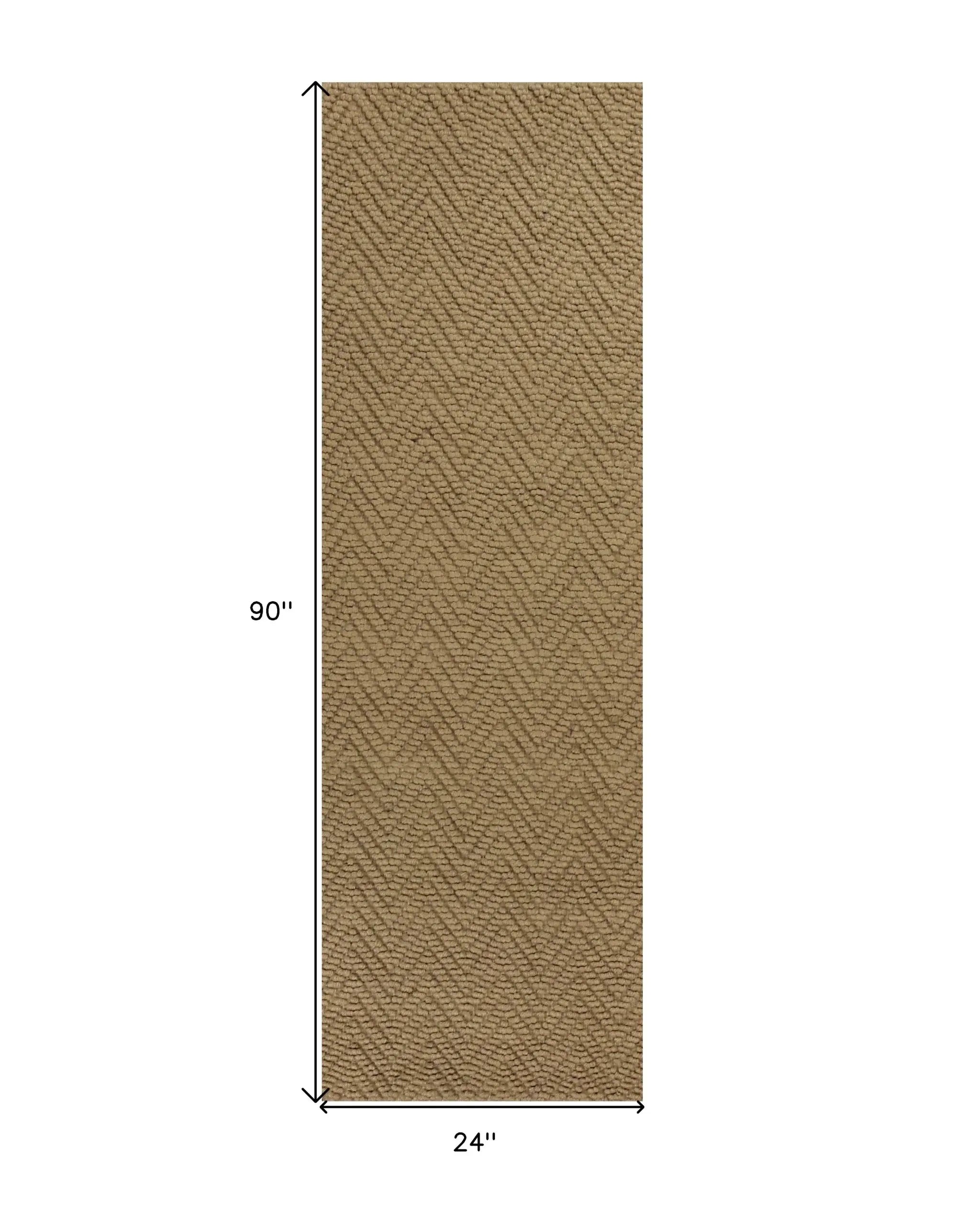 8' Natural Chevron Hand Woven Area Rug - Homeroots - Flyclothing LLC
