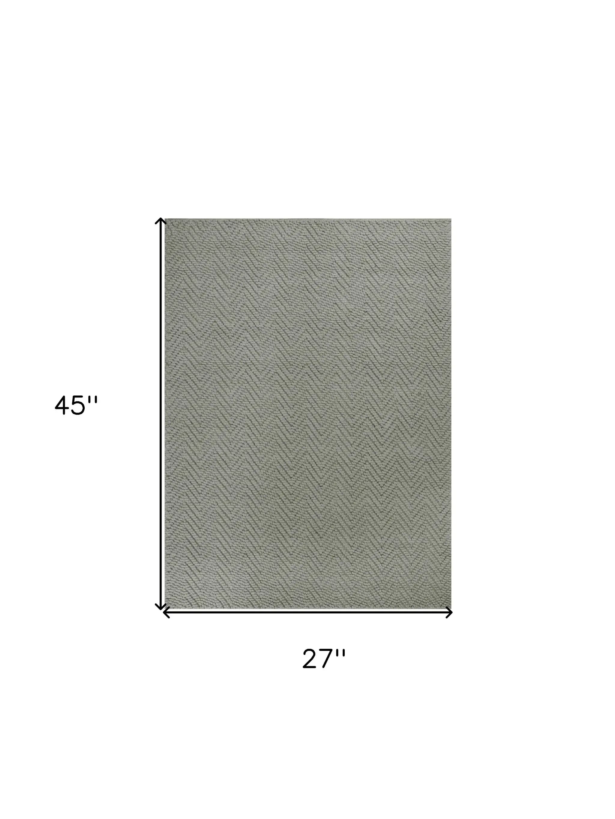 2' X 4' Gray Chevron Hand Woven Area Rug - Homeroots - Flyclothing LLC
