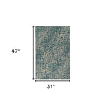 3' X 4' Teal Blue Abstract Indoor Outdoor Area Rug - Homeroots