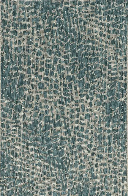 3' X 4' Teal Blue Abstract Indoor Outdoor Area Rug - Homeroots - Flyclothing LLC
