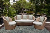 8' Round Teal Blue Abstract Indoor Outdoor Area Rug - Homeroots - Flyclothing LLC