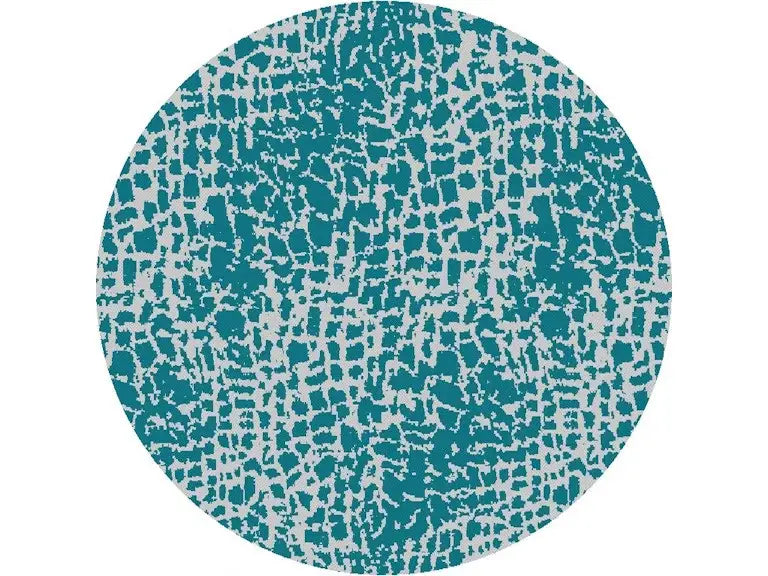 8' Round Teal Blue Abstract Indoor Outdoor Area Rug - Homeroots - Flyclothing LLC