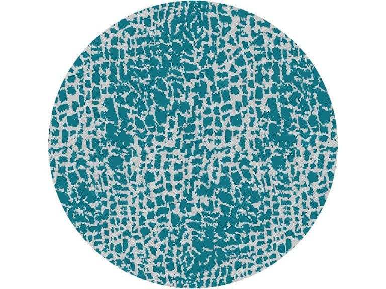 8' Round Teal Blue Abstract Indoor Outdoor Area Rug - Homeroots - Flyclothing LLC