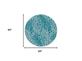 8' Round Teal Blue Abstract Indoor Outdoor Area Rug - Homeroots - Flyclothing LLC