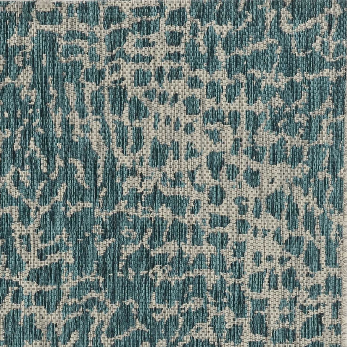 8' Round Teal Blue Abstract Indoor Outdoor Area Rug - Homeroots - Flyclothing LLC