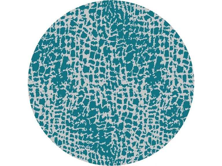 8' Round Teal Blue Abstract Indoor Outdoor Area Rug - Homeroots - Flyclothing LLC