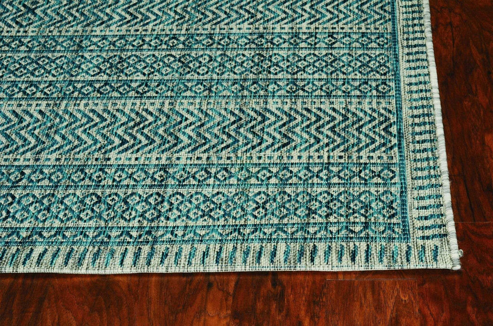 3' X 4' Teal Polypropylene Area Rug - Homeroots - Flyclothing LLC