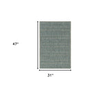 3' X 4' Teal Polypropylene Area Rug - Homeroots