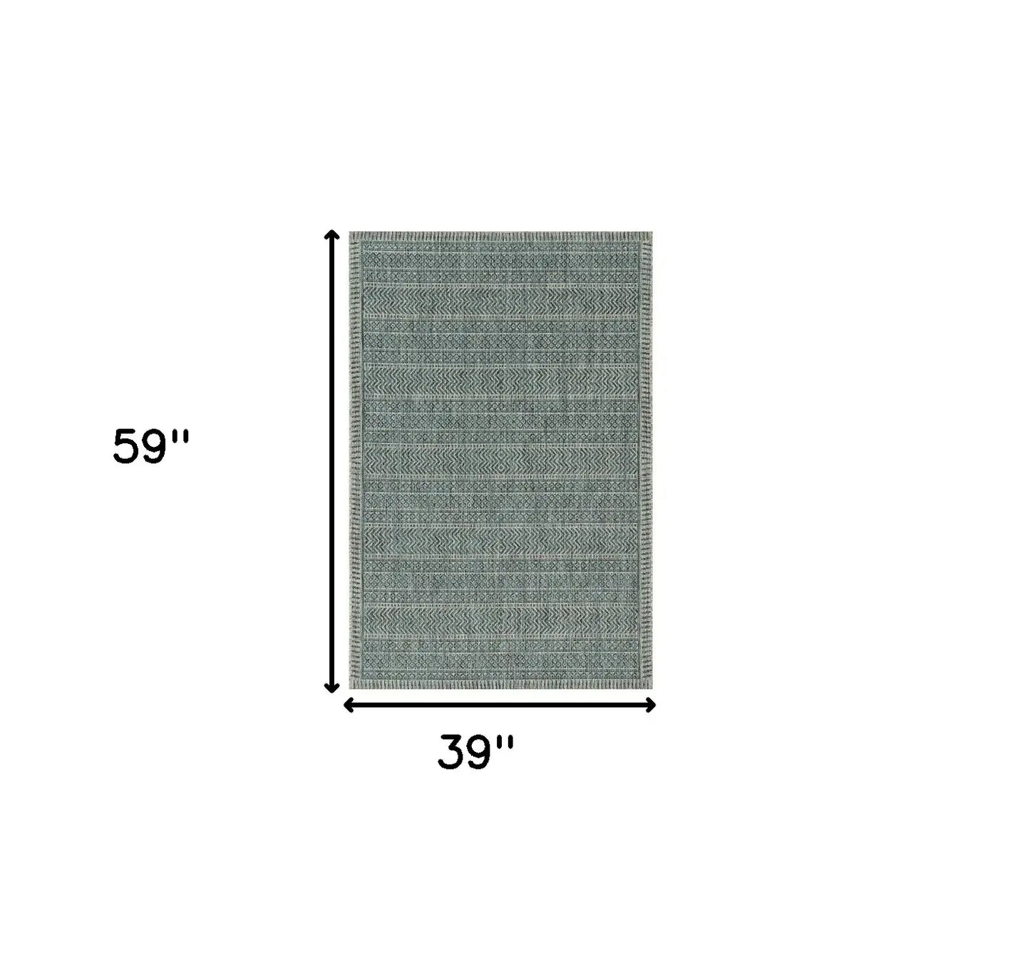 3' X 5' Teal Blue Geometric Indoor Outdoor Area Rug - Homeroots - Flyclothing LLC