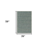 3' X 5' Teal Blue Geometric Indoor Outdoor Area Rug - Homeroots - Flyclothing LLC