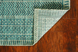 3' X 5' Teal Blue Geometric Indoor Outdoor Area Rug - Homeroots - Flyclothing LLC