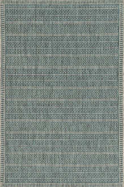 3' X 5' Teal Blue Geometric Indoor Outdoor Area Rug - Homeroots - Flyclothing LLC