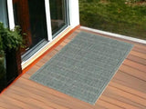 3' X 5' Teal Blue Geometric Indoor Outdoor Area Rug - Homeroots