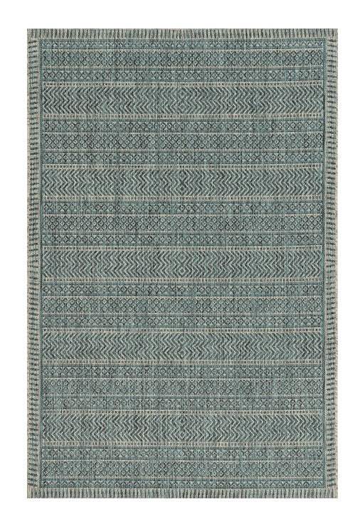8' X 11' Teal Geometric Patterns Indoor Area Rug - Homeroots - Flyclothing LLC