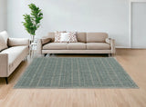 8' X 11' Teal Geometric Patterns Indoor Area Rug - Homeroots - Flyclothing LLC