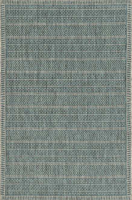 8' X 11' Teal Geometric Patterns Indoor Area Rug - Homeroots - Flyclothing LLC