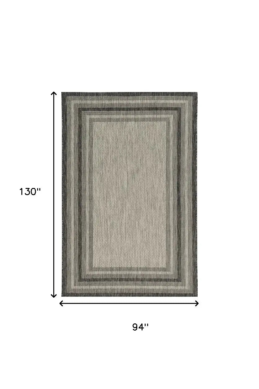 8' X 11' Gray Striped Indoor Outdoor Area Rug - Homeroots - Flyclothing LLC