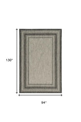 8' X 11' Gray Striped Indoor Outdoor Area Rug - Homeroots - Flyclothing LLC