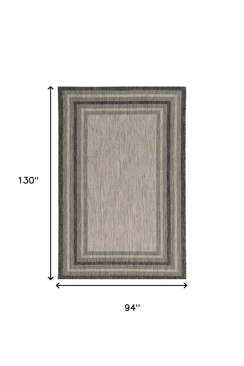 8' X 11' Gray Striped Indoor Outdoor Area Rug - Homeroots - Flyclothing LLC