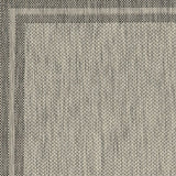 8' X 11' Gray Striped Indoor Outdoor Area Rug - Homeroots