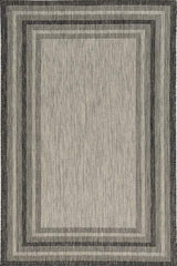 8' X 11' Gray Striped Indoor Outdoor Area Rug - Homeroots - Flyclothing LLC
