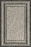 8' X 11' Gray Striped Indoor Outdoor Area Rug - Homeroots