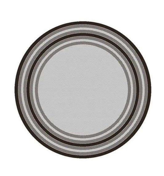 8' X 8' Gray Striped Indoor Outdoor Area Rug - Homeroots - Flyclothing LLC