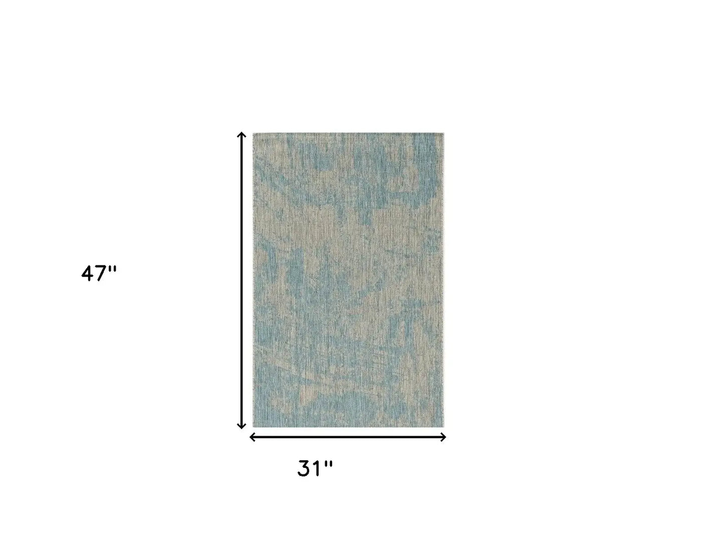 3' X 4' Teal Abstract Area Rug - Homeroots - Flyclothing LLC