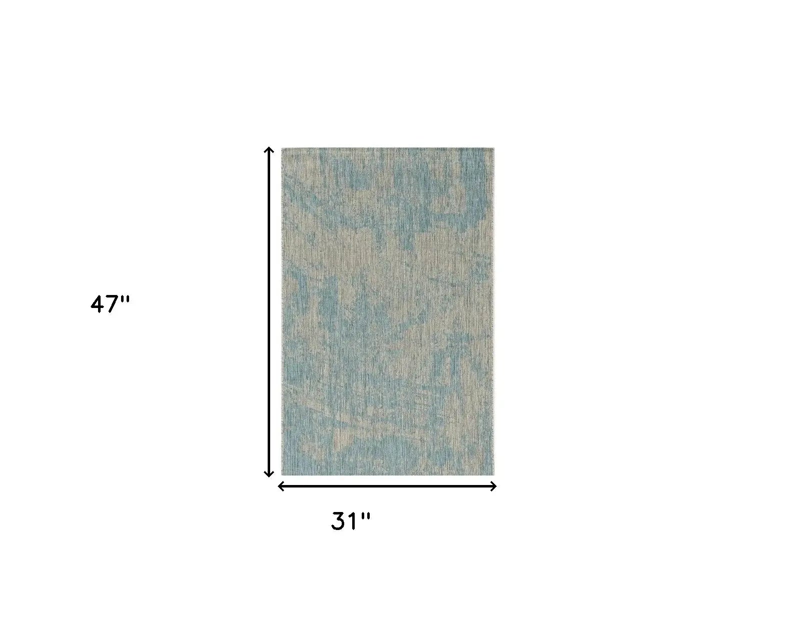 3' X 4' Teal Abstract Area Rug - Homeroots - Flyclothing LLC