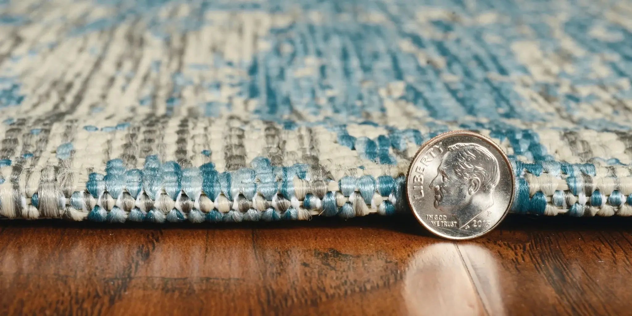 8' X 11' Teal Machine Woven Abstract Strokes Indoor Outdoor Area Rug - Homeroots - Flyclothing LLC