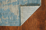 8' X 11' Teal Machine Woven Abstract Strokes Indoor Outdoor Area Rug - Homeroots - Flyclothing LLC