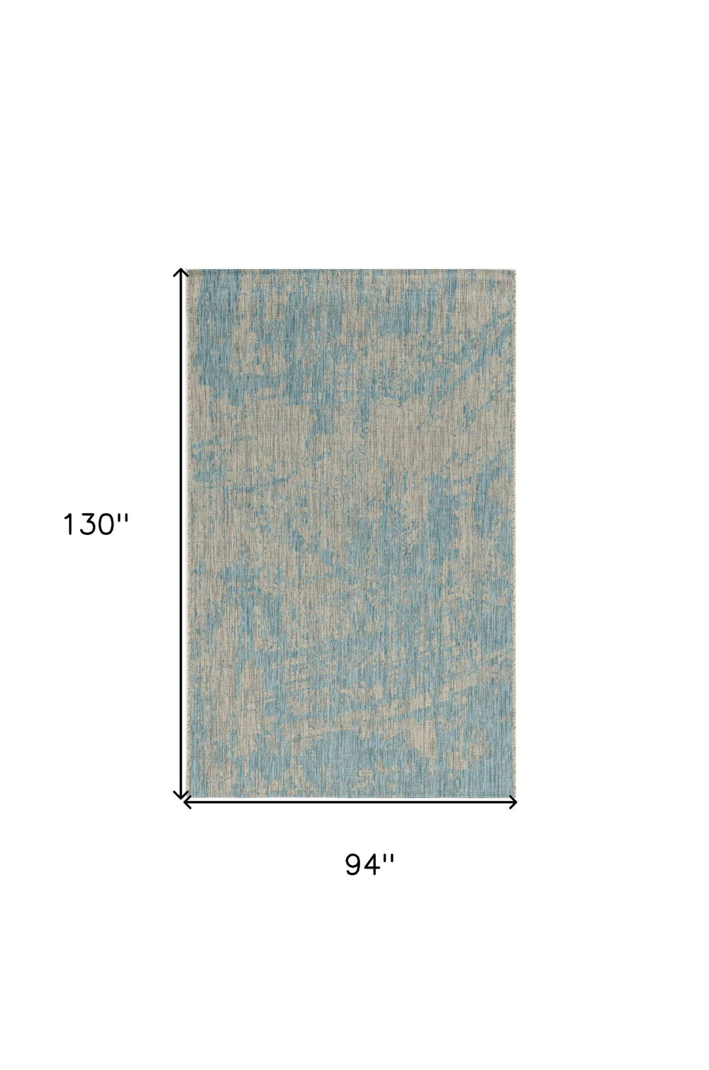 8' X 11' Teal Machine Woven Abstract Strokes Indoor Outdoor Area Rug - Homeroots - Flyclothing LLC