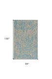 8' X 11' Teal Machine Woven Abstract Strokes Indoor Outdoor Area Rug - Homeroots - Flyclothing LLC