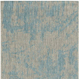 8' X 11' Teal Machine Woven Abstract Strokes Indoor Outdoor Area Rug - Homeroots - Flyclothing LLC
