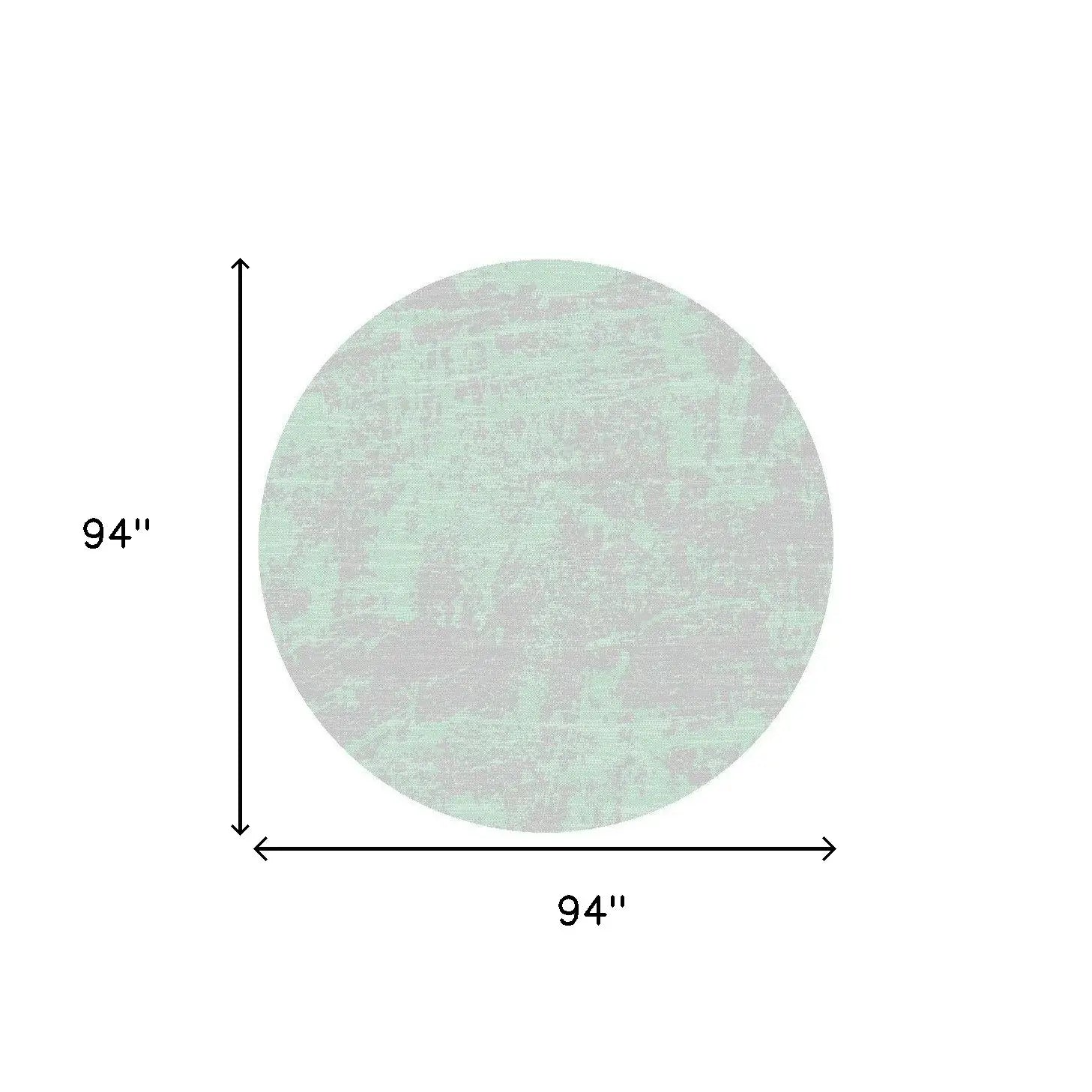 8' Round Blue and Green Round Abstract Indoor Outdoor Area Rug - Homeroots - Flyclothing LLC
